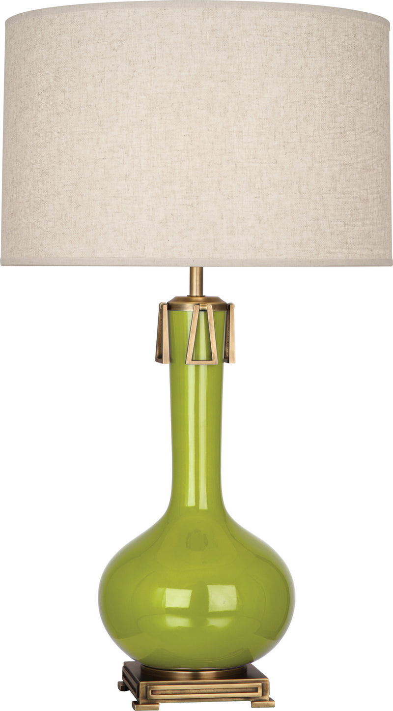 Robert Abbey - AP992 - One Light Table Lamp - Athena - Apple Glazed w/Aged Brass
