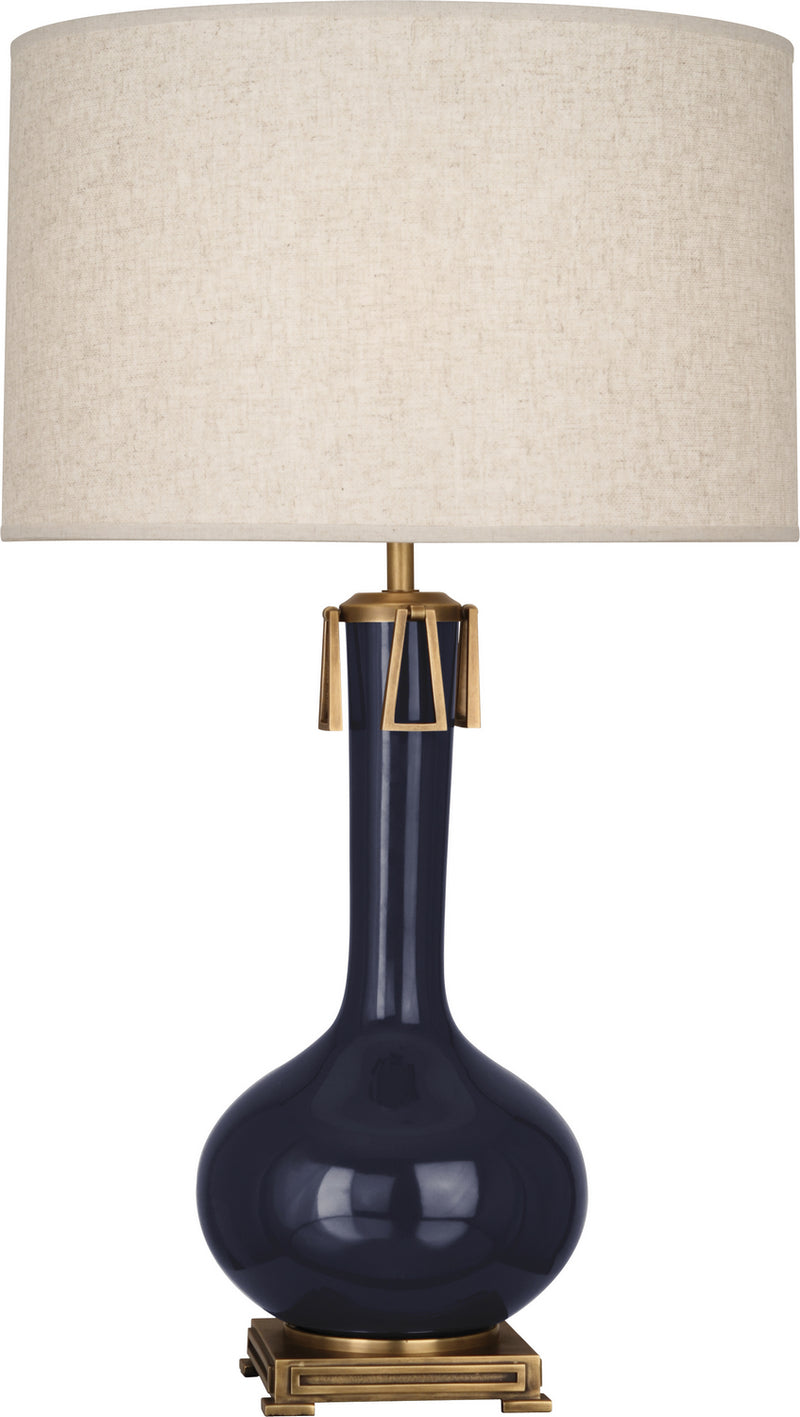Robert Abbey - MB992 - One Light Table Lamp - Athena - Midnight Blue Glazed w/Aged Brass