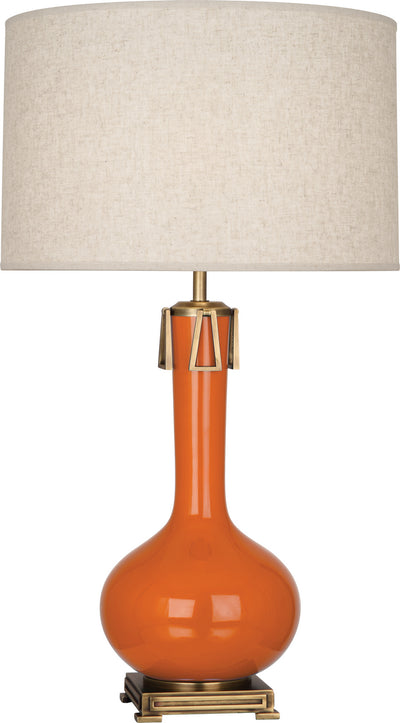 Robert Abbey - PM992 - One Light Table Lamp - Athena - Pumpkin Glazed w/Aged Brass