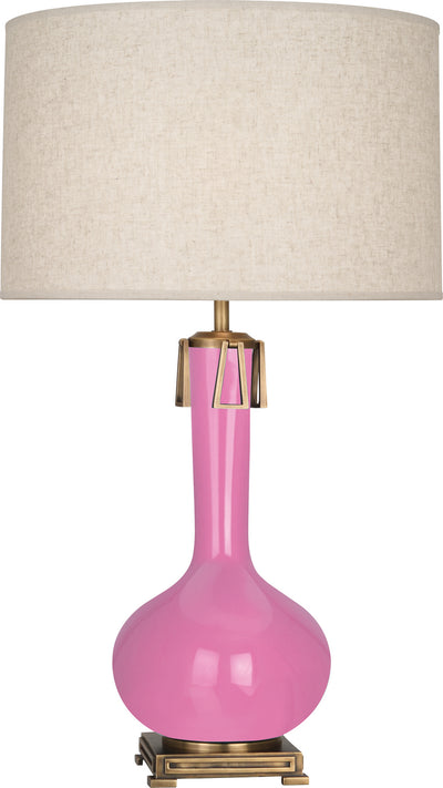 Robert Abbey - SP992 - One Light Table Lamp - Athena - Schiaparelli Pink Glazed w/Aged Brass