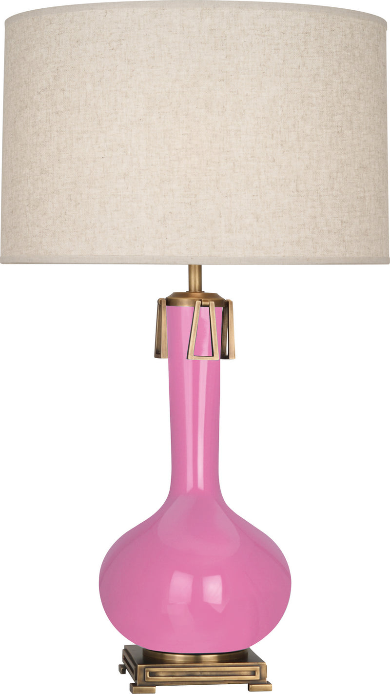 Robert Abbey - SP992 - One Light Table Lamp - Athena - Schiaparelli Pink Glazed w/Aged Brass