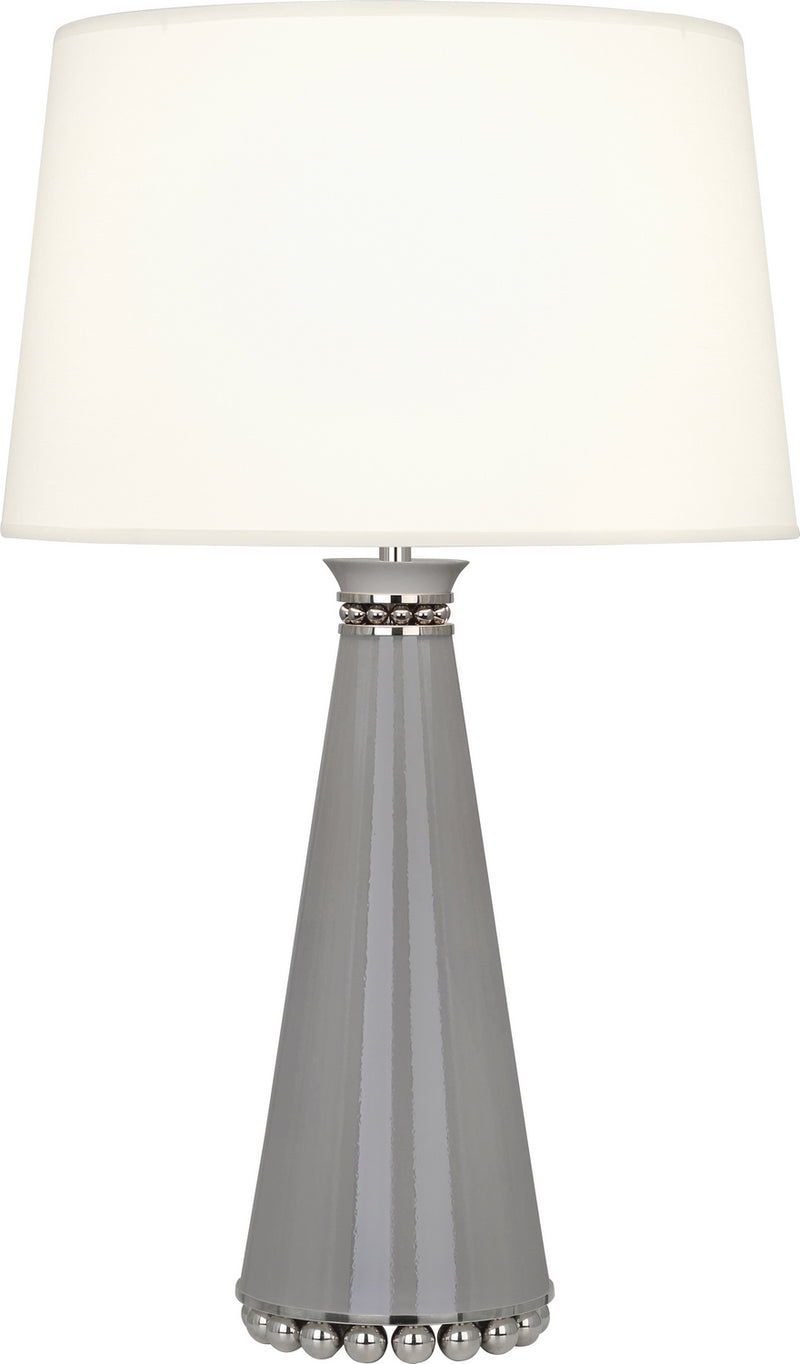 Robert Abbey - ST45X - One Light Table Lamp - Pearl - Smoky Taupe Lacquered Paint and Polished Nickel