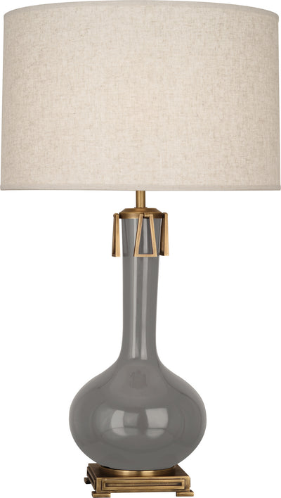 Robert Abbey - ST992 - One Light Table Lamp - Athena - Smoky Taupe Glazed w/Aged Brass