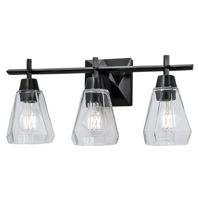 Norwell Lighting - 8283-ADB-CL - Three Light Bath - Arctic - Acid Dipped Black