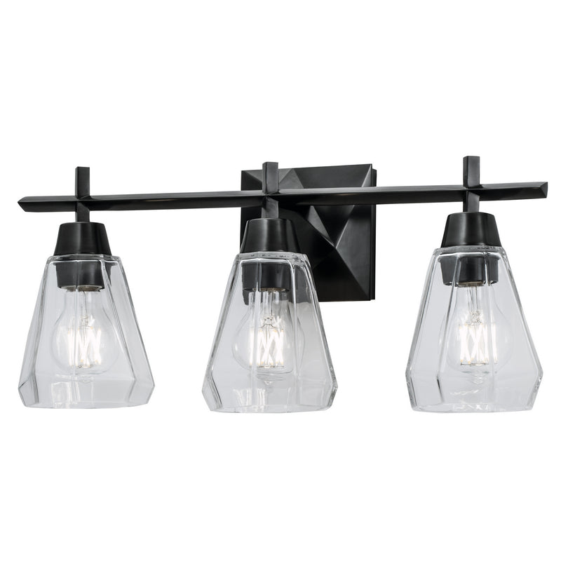 Norwell Lighting - 8283-ADB-CL - Three Light Bath - Arctic - Acid Dipped Black