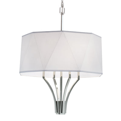 Norwell Lighting - 8292-PN-WS - Four Light Chandelier - Diamond - Polished Nickel With White Shade