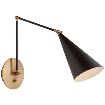 Visual Comfort Signature - ARN 2912BLK - One Light Wall Sconce - Clemente - Black and Hand-Rubbed Antique Brass