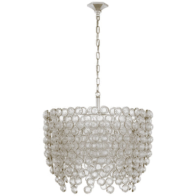 Visual Comfort Signature - JN 5234BSL/CG - Eight Light Chandelier - Milazzo - Burnished Silver Leaf and Crystal