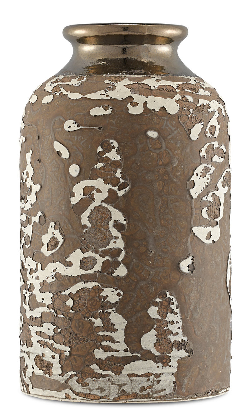 Currey and Company - 1200-0058 - Vase - Tawny - Tawny Reactive Glaze/Metallic Bronze