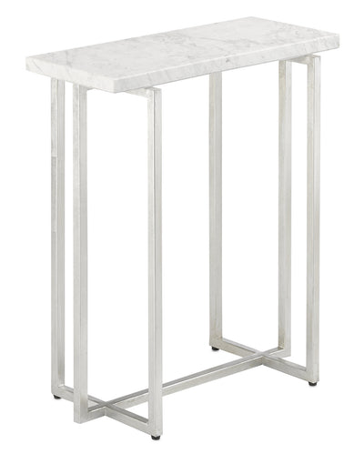 Currey and Company - 4000-0070 - Accent Table - Cora - Silver Leaf/White