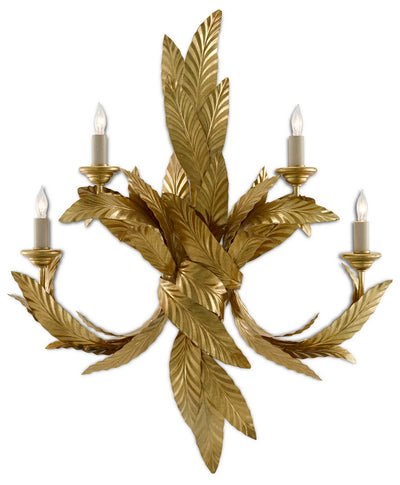 Currey and Company - 5000-0132 - Four Light Wall Sconce - Apollo - Contemporary Gold Leaf