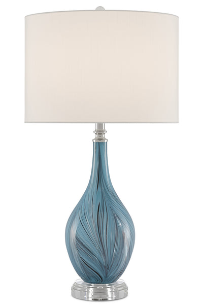 Currey and Company - 6000-0497 - One Light Table Lamp - Lupo - Blue/Clear/Polished Nickel