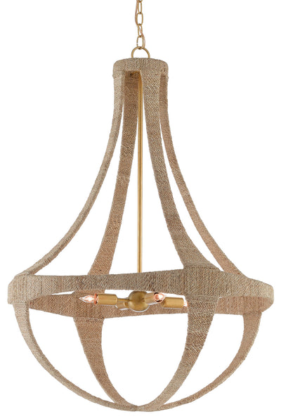 Currey and Company - 9000-0385 - Four Light Chandelier - Ibiza - Natural/Dark Contemporary Gold Leaf