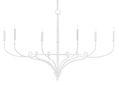 Currey and Company - 9000-0495 - Six Light Chandelier - Cyrilly - Gesso White