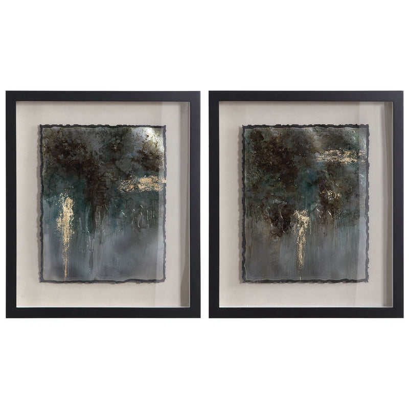 Uttermost - 35366 - Framed Prints, Set/2 - Rustic - Silver Leaf