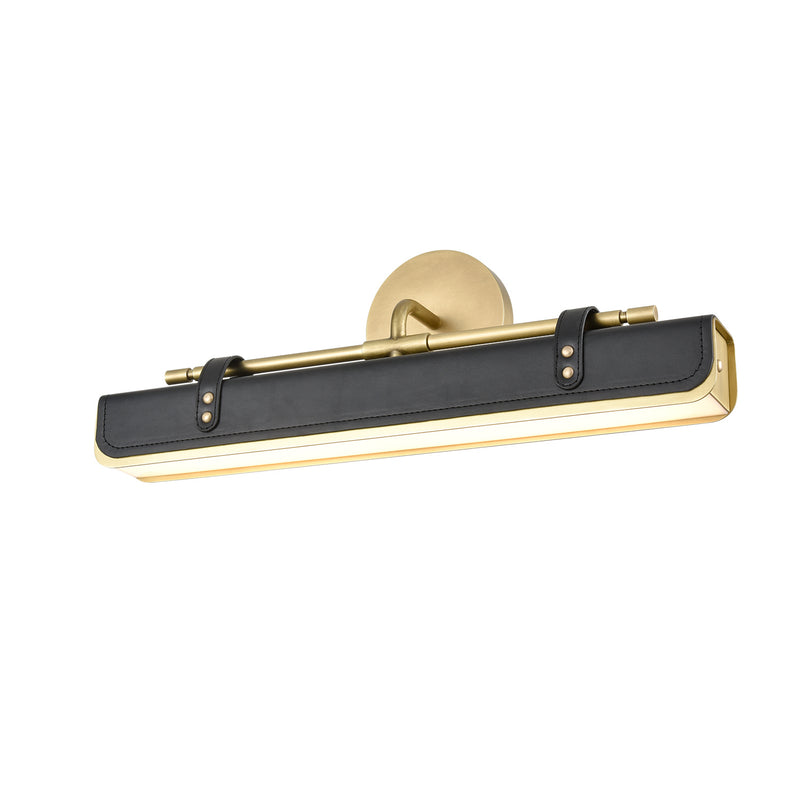 Alora - WV307919VBTL - LED Wall Sconce - Valise - Tuxedo Leather/Vintage Brass