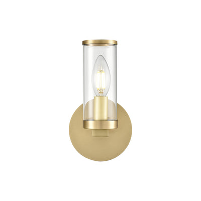 Alora - WV309001NBCG - One Light Wall Sconce - Revolve - Clear Glass/Natural Brass