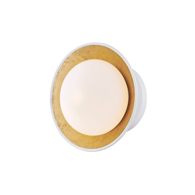Mitzi - H368601S-WH/GL - LED Semi Flush Mount - Cadence - White Lustro/Gold Leaf Combo