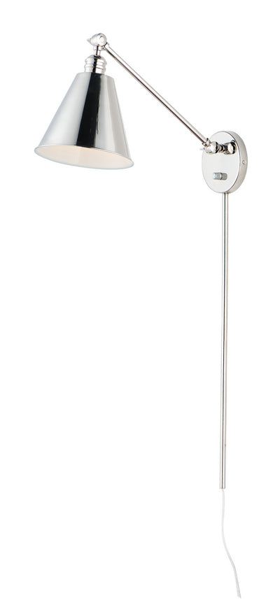 Maxim - 12222PN - One Light Wall Sconce - Library - Polished Nickel