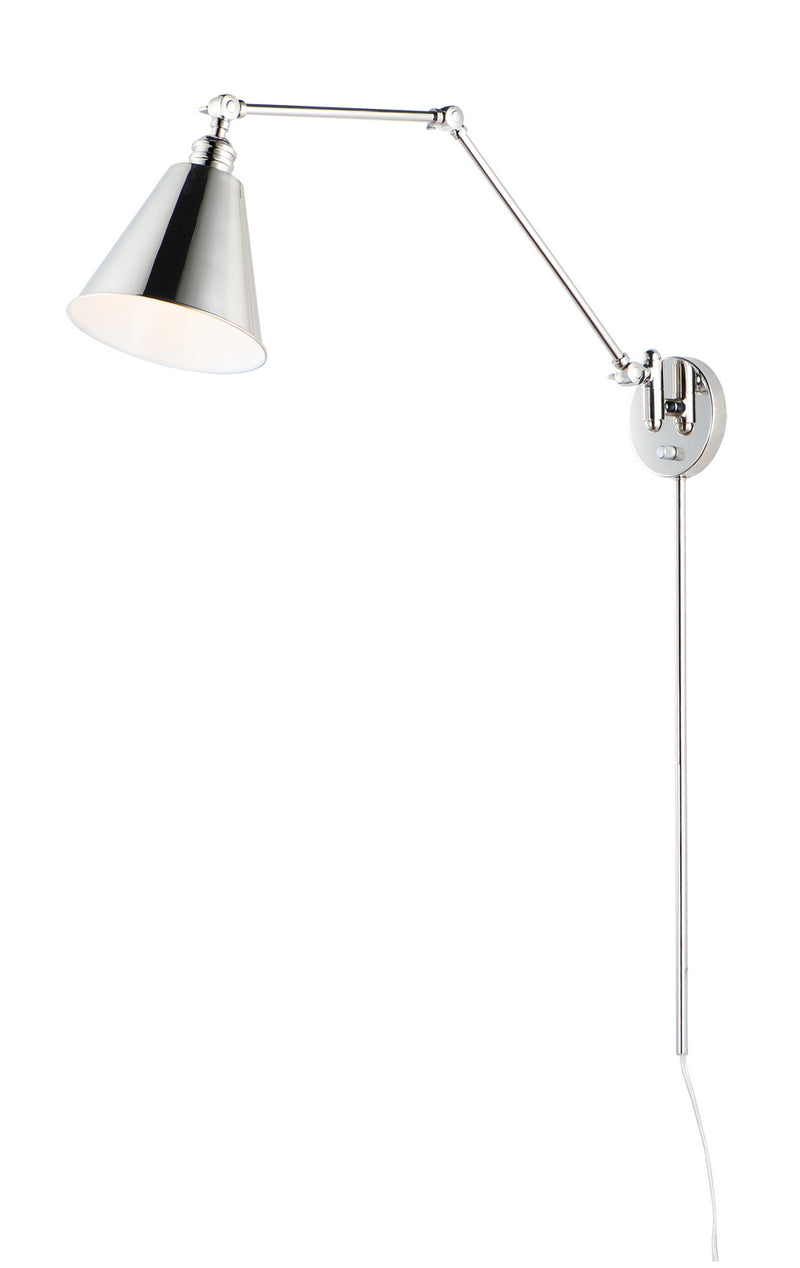 Maxim - 12224PN - One Light Wall Sconce - Library - Polished Nickel