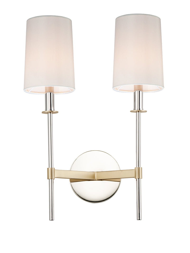 Maxim - 32392OFSBRPN - Two Light Wall Sconce - Uptown - Satin Brass / Polished Nickel