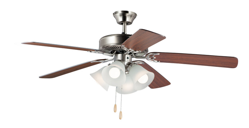 Maxim - 89907FTSNWP - 52``Ceiling Fan - Basic-Max - Satin Nickel / Walnut / Pecan