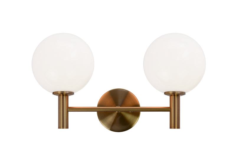 Matteo Lighting - S06002AGOP - Two Light Wall Sconce - Cosmo - Aged Gold Brass