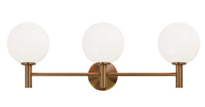Matteo Lighting - S06003AGOP - Three Light Wall Sconce - Cosmo - Aged Gold Brass