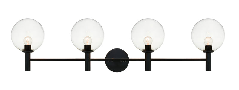 Matteo Lighting - S06004BKCL - Four Light Wall Sconce - Cosmo - Black