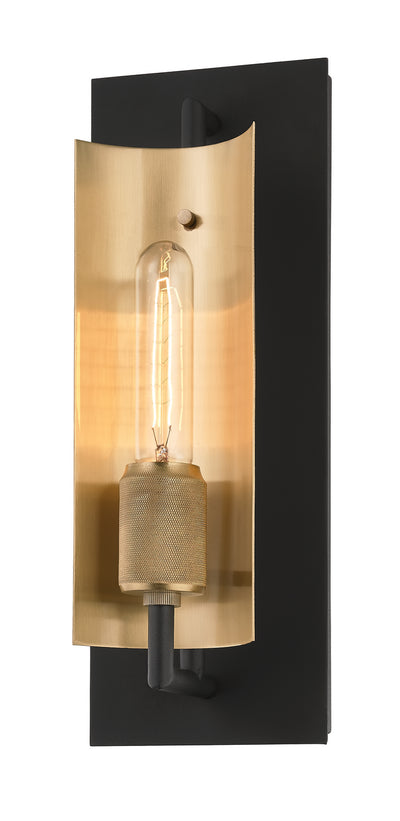 Troy Lighting - B6781-SKB/BBA - One Light Wall Sconce - Emerson - Carbide Blk & Brushed Brass