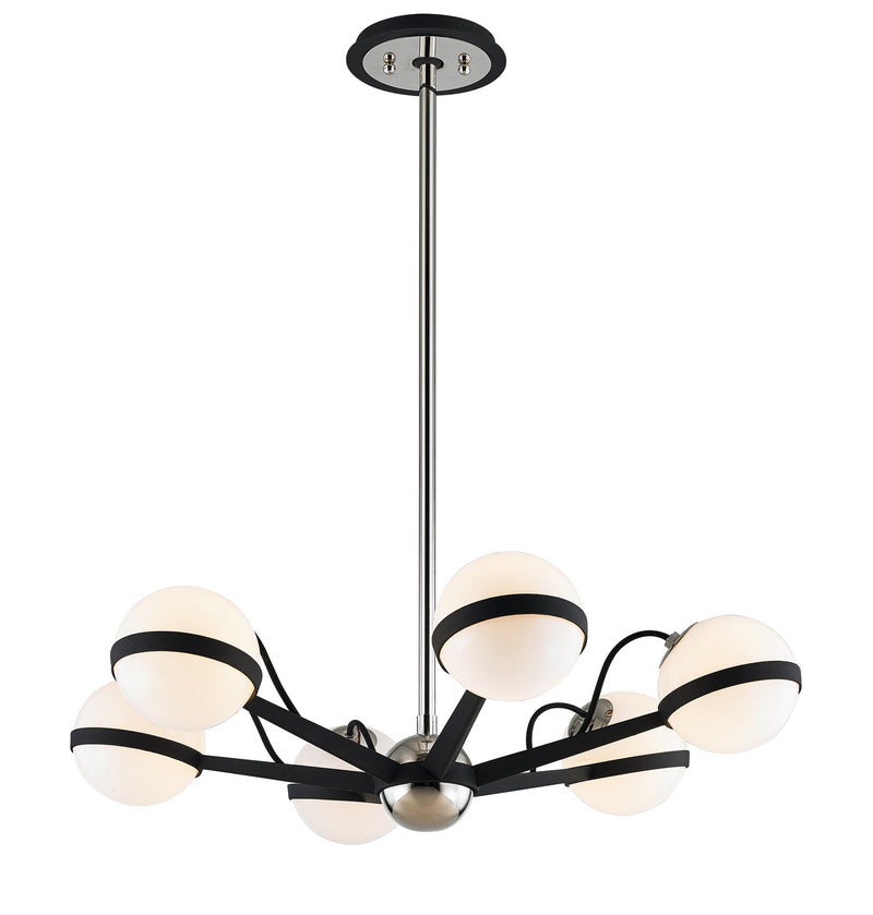 Troy Lighting - F7163 - Six Light Chandelier - Ace - Carbide Blk With Polished Nickel