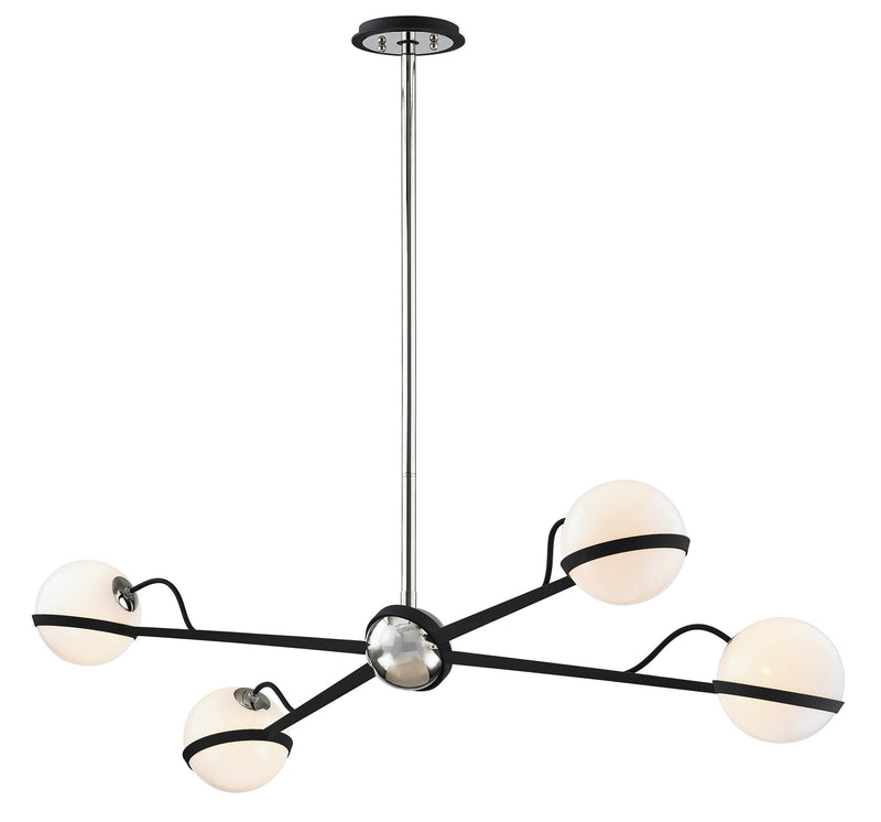 Troy Lighting - F7167 - Four Light Island Pendant - Ace - Carbide Blk With Polished Nickel
