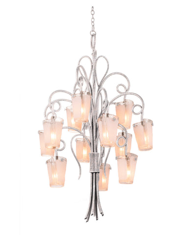 Kalco - 4290PS/FROST - 12 Light Chandelier - Tribecca - Pearl Silver