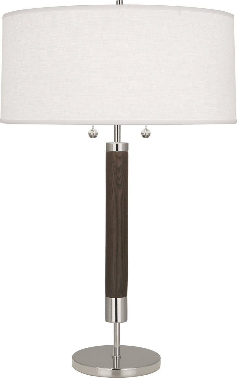 Robert Abbey - S205 - Two Light Table Lamp - Dexter - Polished Nickel w/Dark Walnuted Wood