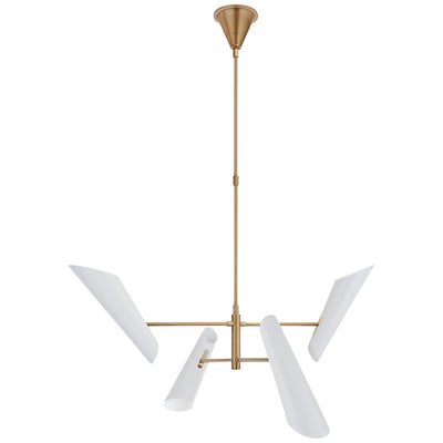Visual Comfort Signature - ARN 5410HAB-WHT - LED Chandelier - Franca - Hand-Rubbed Antique Brass