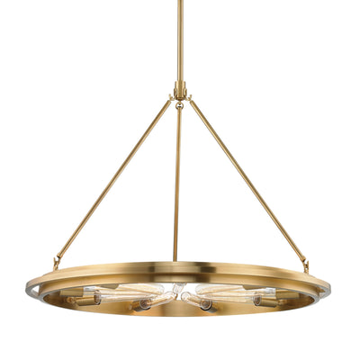 Hudson Valley - 2732-AGB - Nine Light Pendant - Chambers - Aged Brass