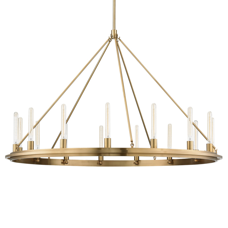 Hudson Valley - 2758-AGB - 15 Light Pendant - Chambers - Aged Brass