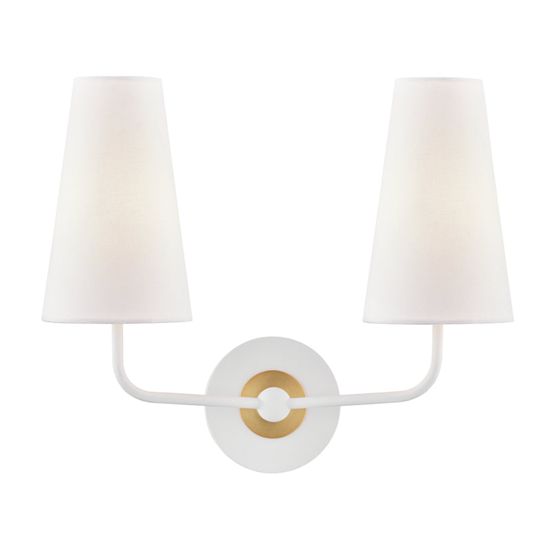 Mitzi - H318102-AGB/WH - Two Light Wall Sconce - Merri - Aged Brass/Soft Off White