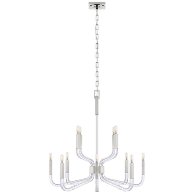 Visual Comfort Signature - CHC 5903PN/CG - 12 Light Chandelier - Reagan - Polished Nickel and Crystal