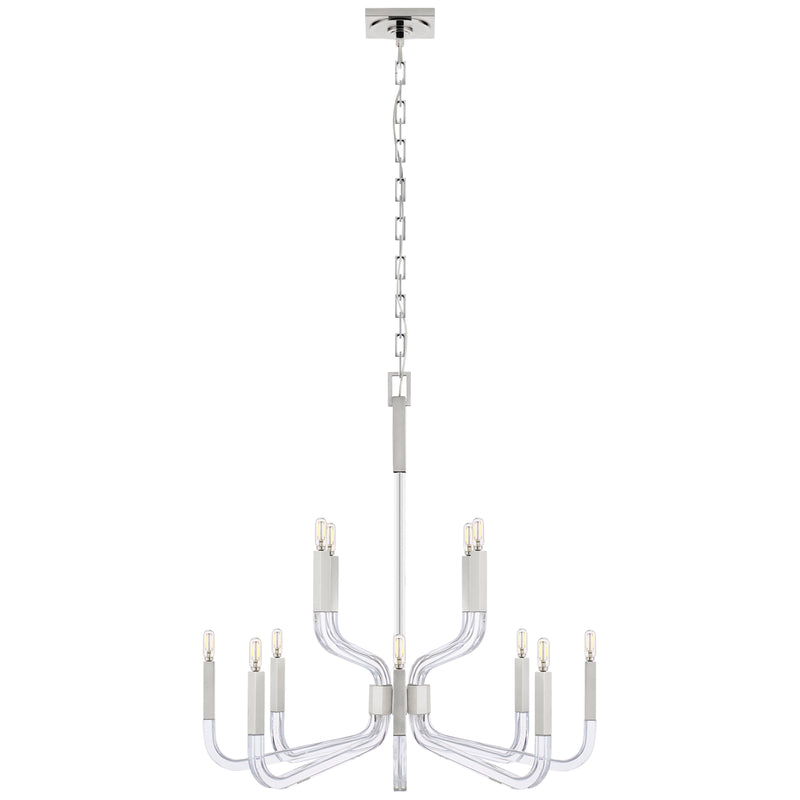 Visual Comfort Signature - CHC 5903PN/CG - 12 Light Chandelier - Reagan - Polished Nickel and Crystal