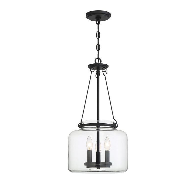 Savoy House - 7-9006-3-89 - Three Light Pendant - Akron - Matte Black