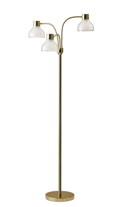 Adesso Home - 3566-04 - Three Light Floor Lamp - Presley - Shiny Gold