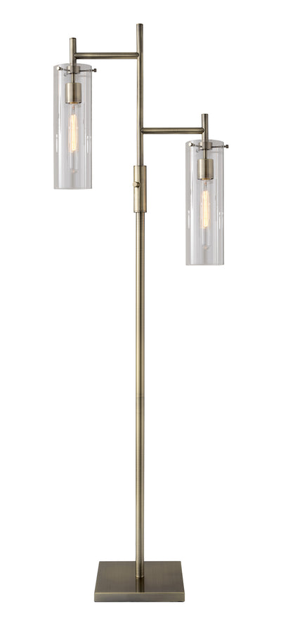 Adesso Home - 3853-21 - Two Light Floor Lamp - Dalton - Antique Brass