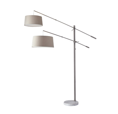 Adesso Home - 5275-22 - Two Light Floor Lamp - Manhattan - Brushed Steel