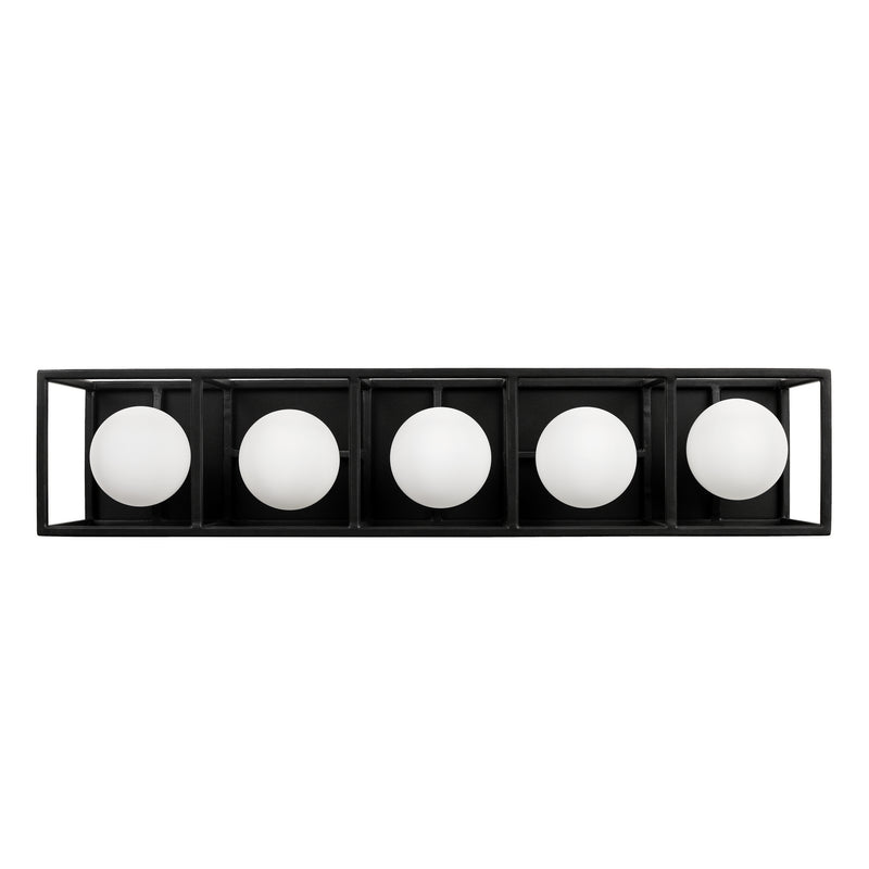 Varaluz - 325B05CBHG - Five Light Bath - Plaza - Carbon/Havana Gold