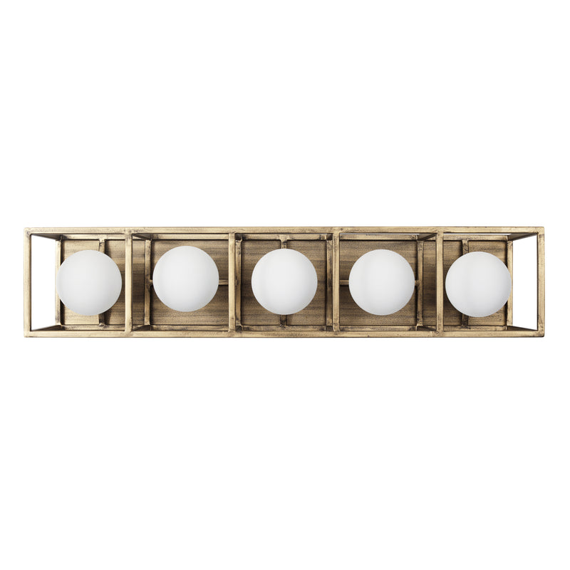 Varaluz - 325B05HGCB - Five Light Bath - Plaza - Havana Gold/Carbon