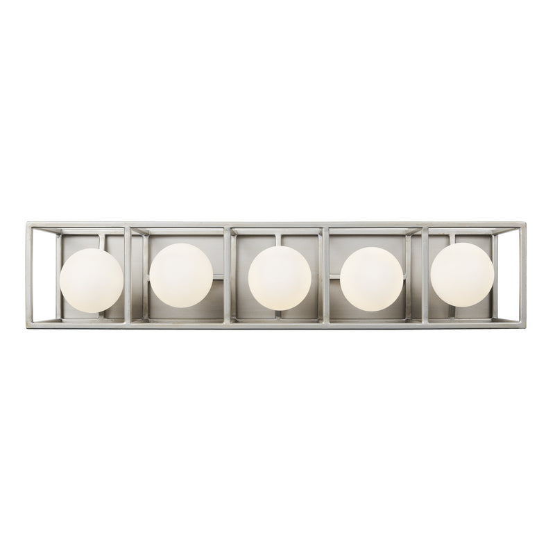 Varaluz - 325B05SOCB - Five Light Bath - Plaza - Silverado/Carbon