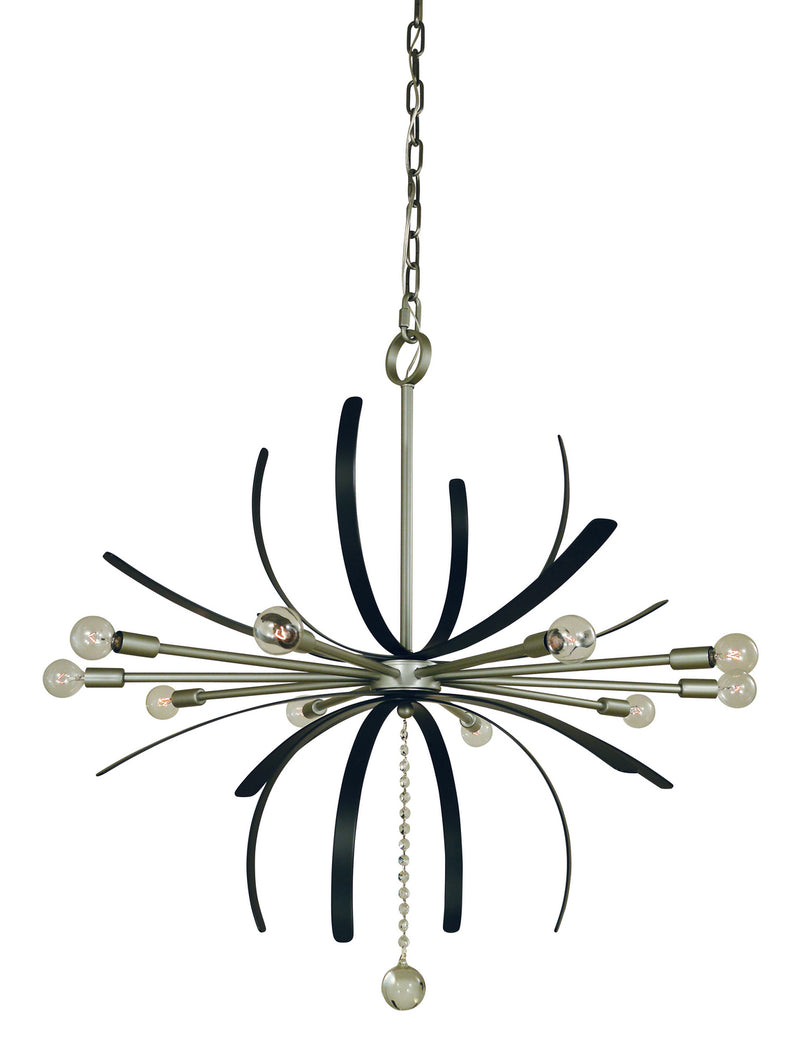 Framburg - 5432 SP/MBLACK - Ten Light Chandelier - Victoria - Satin Pewter With Matte Black