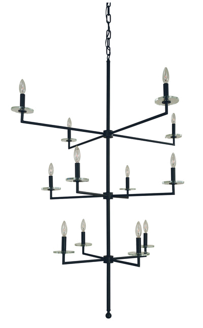 Framburg - 5452 MBLACK - 12 Light Foyer Chandelier - Muse - Matte Black