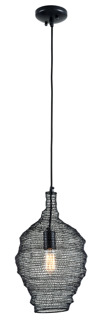 Troy Lighting - F6775 - One Light Pendant - Wabi Sabi - Black